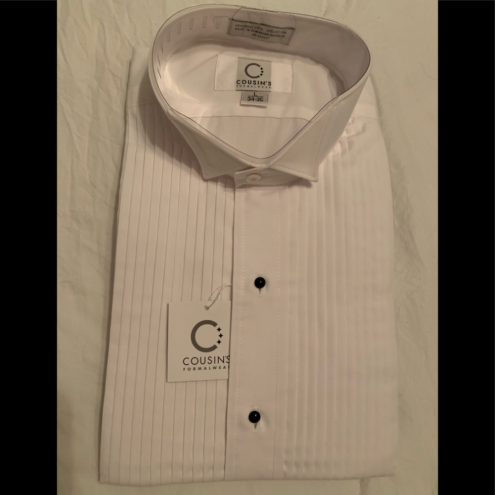 Shirts, COUSIN’S FORMALWEAR, size L 34/35, color white